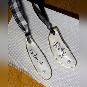 Handcrafted Decoupaged Otster Shell Customized With Your Name